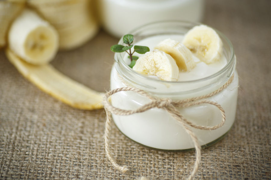yoghurt met banaan