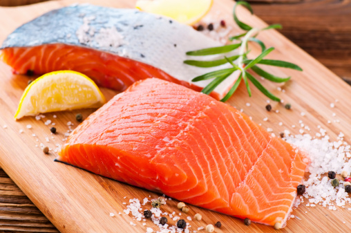 Zalm met huid