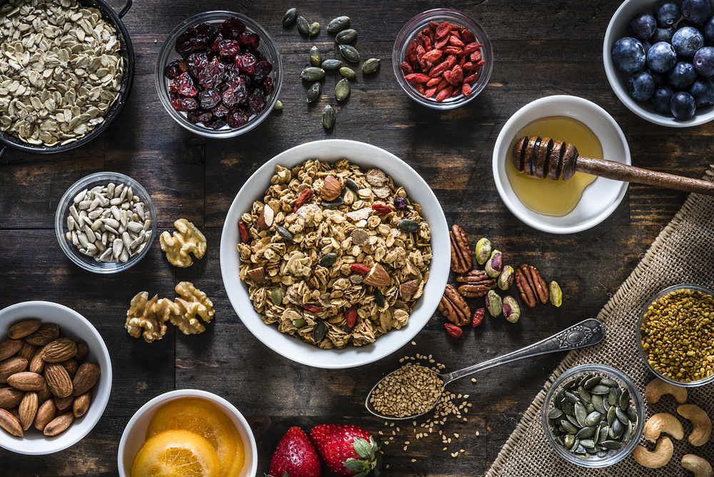 granola en havermout ontbijten