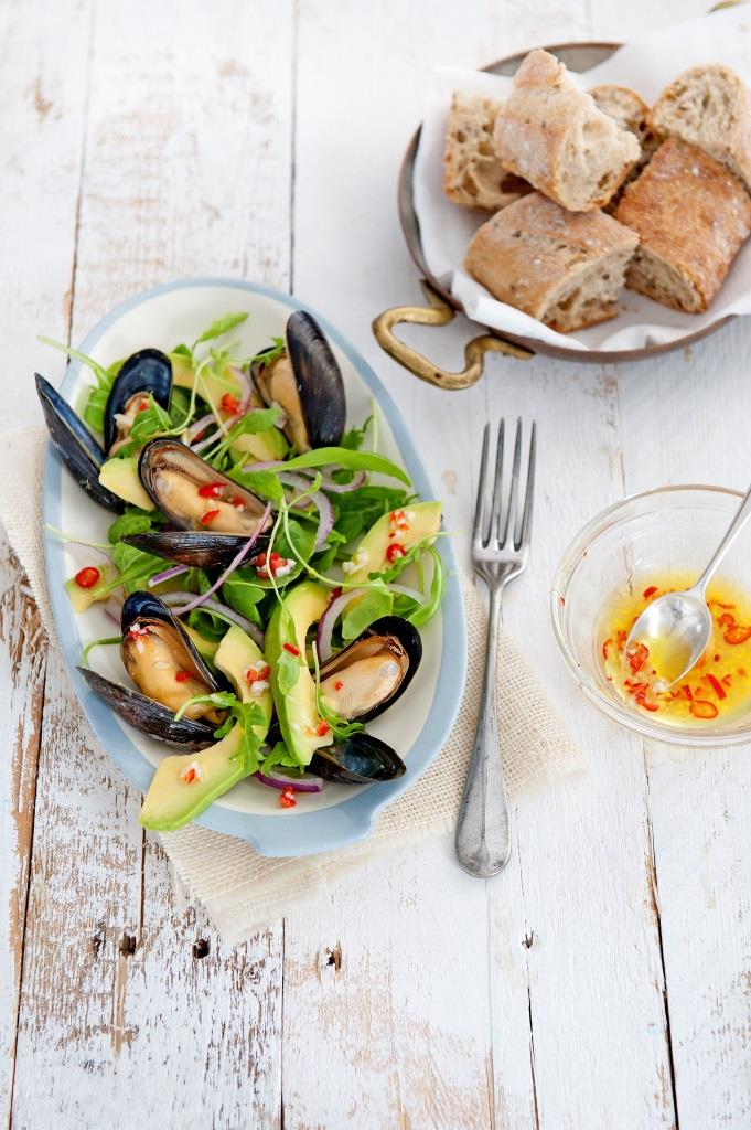 avocadosalade met mosselen