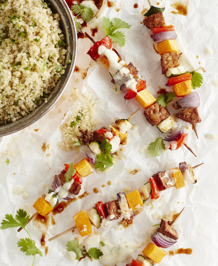 Groentebrochettes met Mexicaanse quinoa
