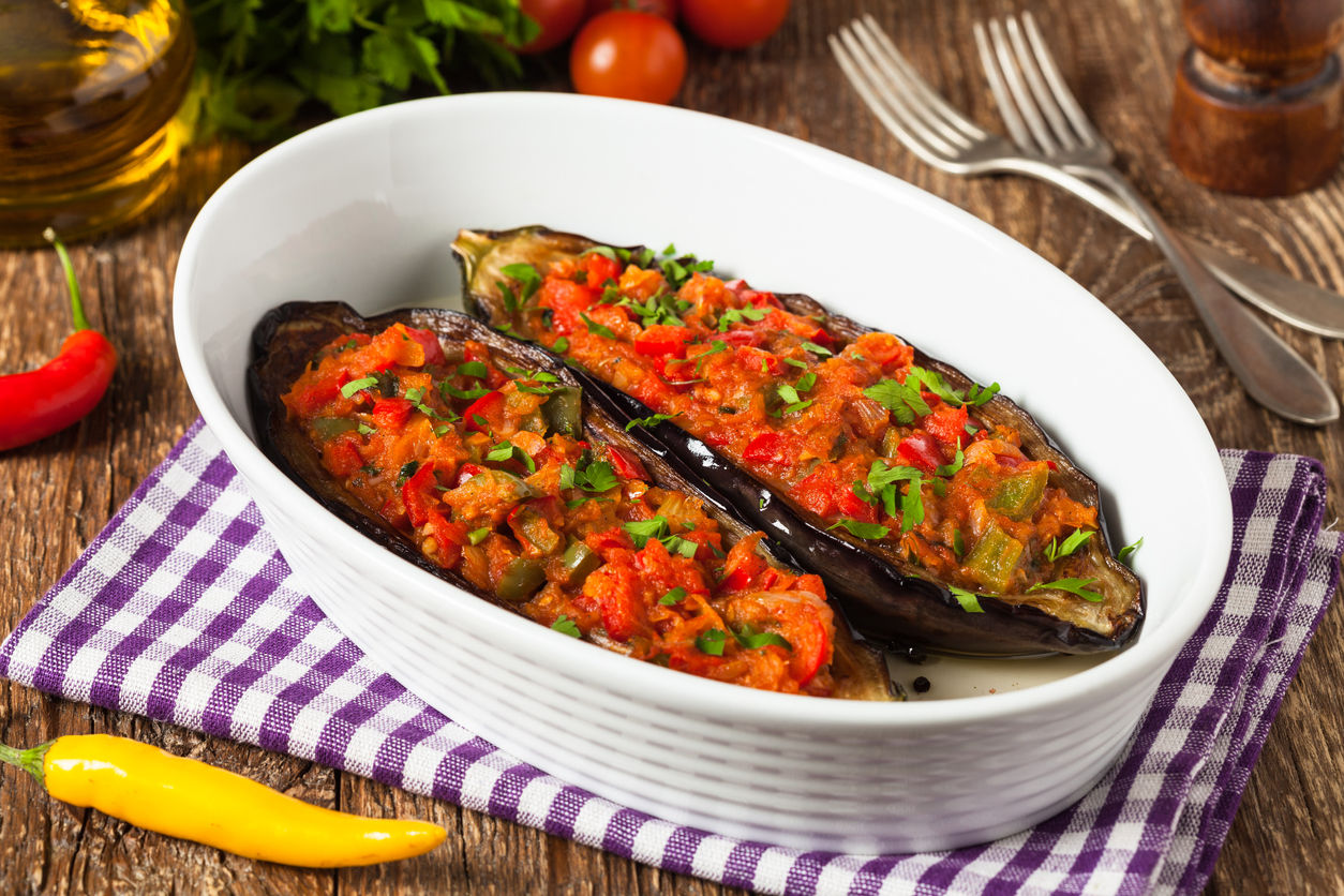 Gevulde aubergine