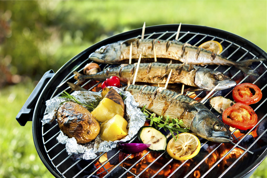 Vis op de barbecue