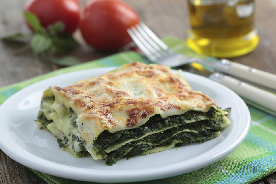 Vegetarische lasagne met spinazie