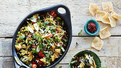Nasi goreng met wakame