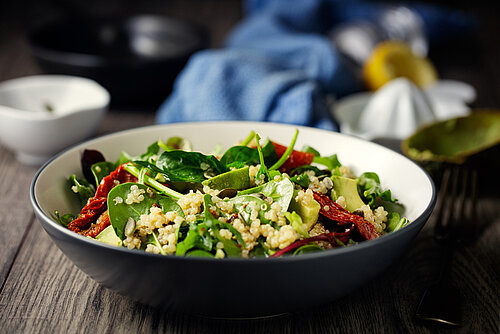 Quinoa met kip en balsamico