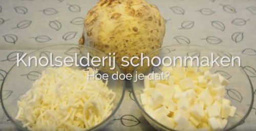 Knolselderij schoonmaken