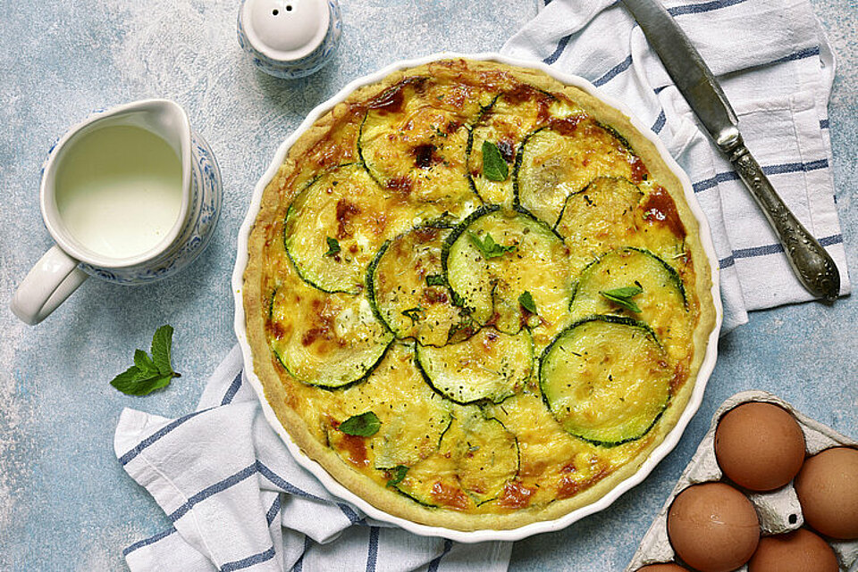 Courgettequiche met zuivel en eieren