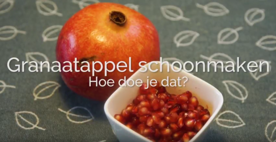 Granaatappel schoonmaken