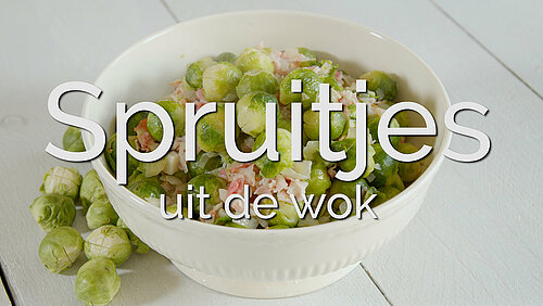 Spruitjes met sjalot, knoflook en ontbijtspek