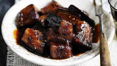 Gekarameliseerde aubergine