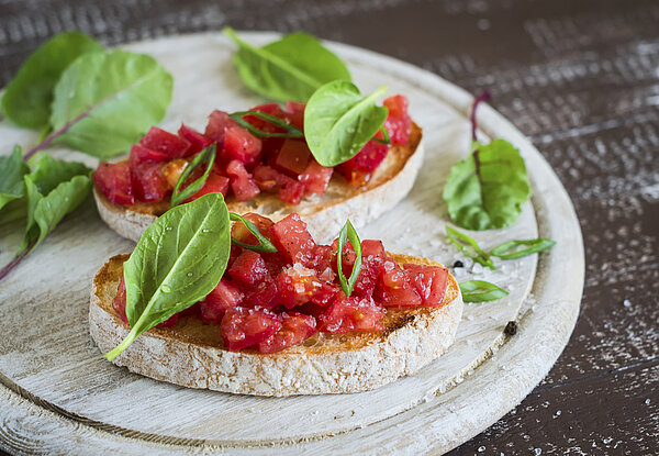Bruschetta met tomaat gezonde snack
