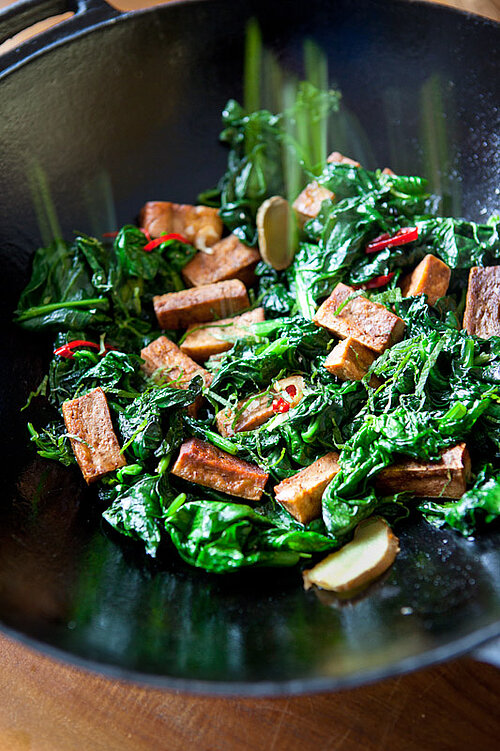 Tofu met spinazie