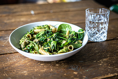 Pasta met spinazie