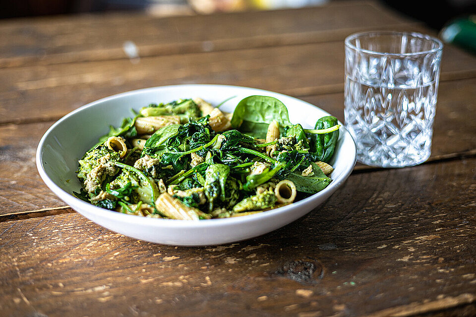 Pasta met spinazie