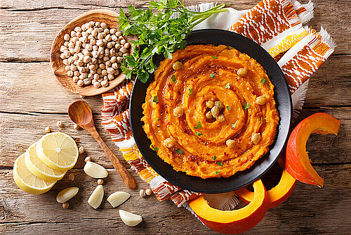 Hummus met pompoen