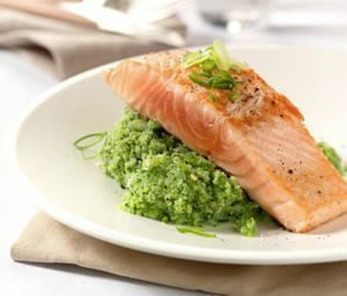 Zalm met broccolipuree