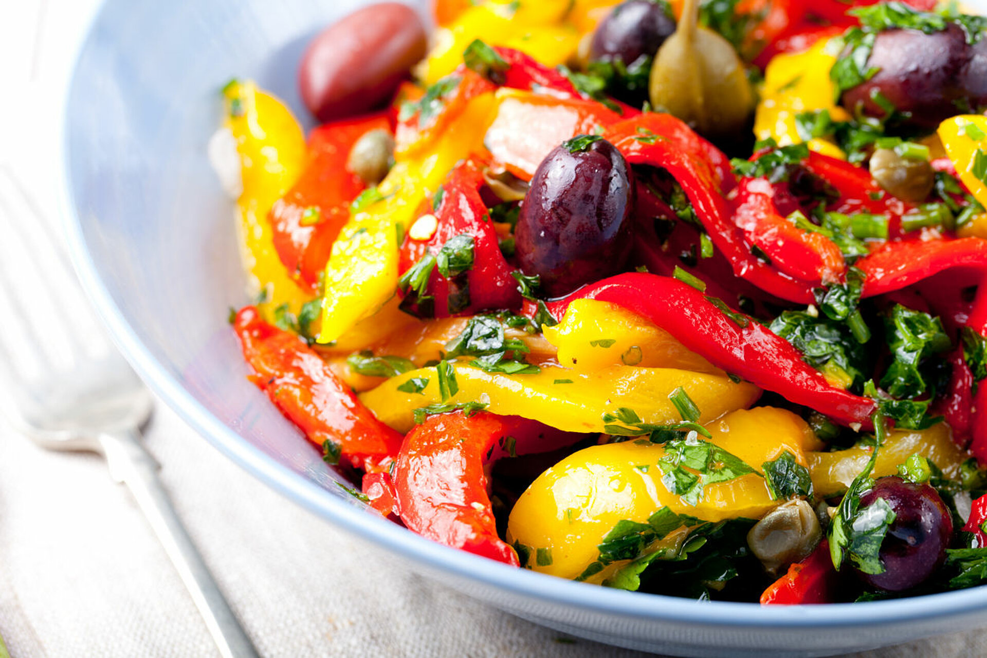 Paprika-olijvensalade