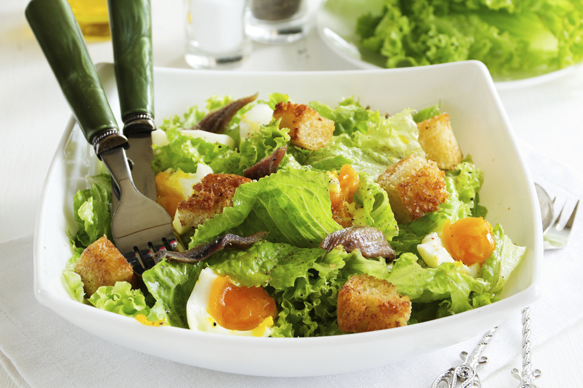 Soep met broodcroutons Soep met broodcroutons