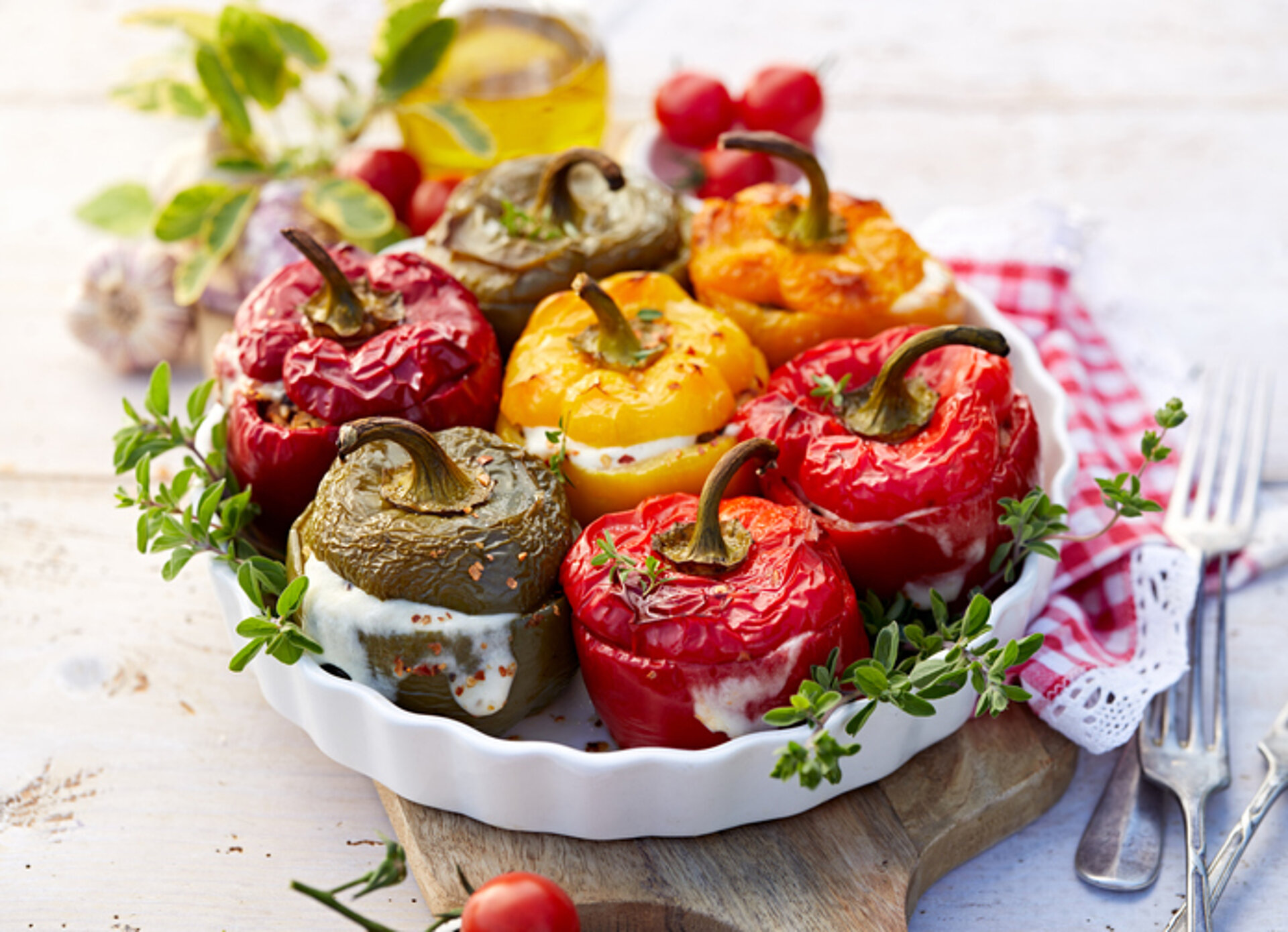 Gevulde paprika met zuurkool