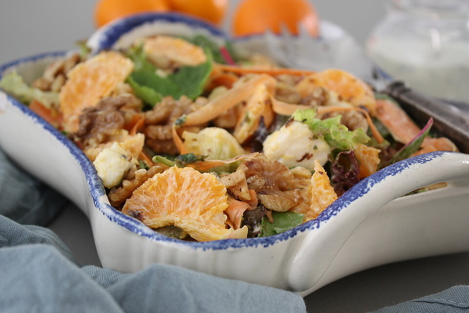 Salade met mandarijn en brie