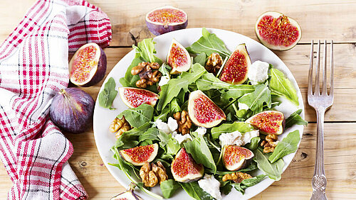 Vijgensalade met mozzarella Vijgensalade met mozzarella