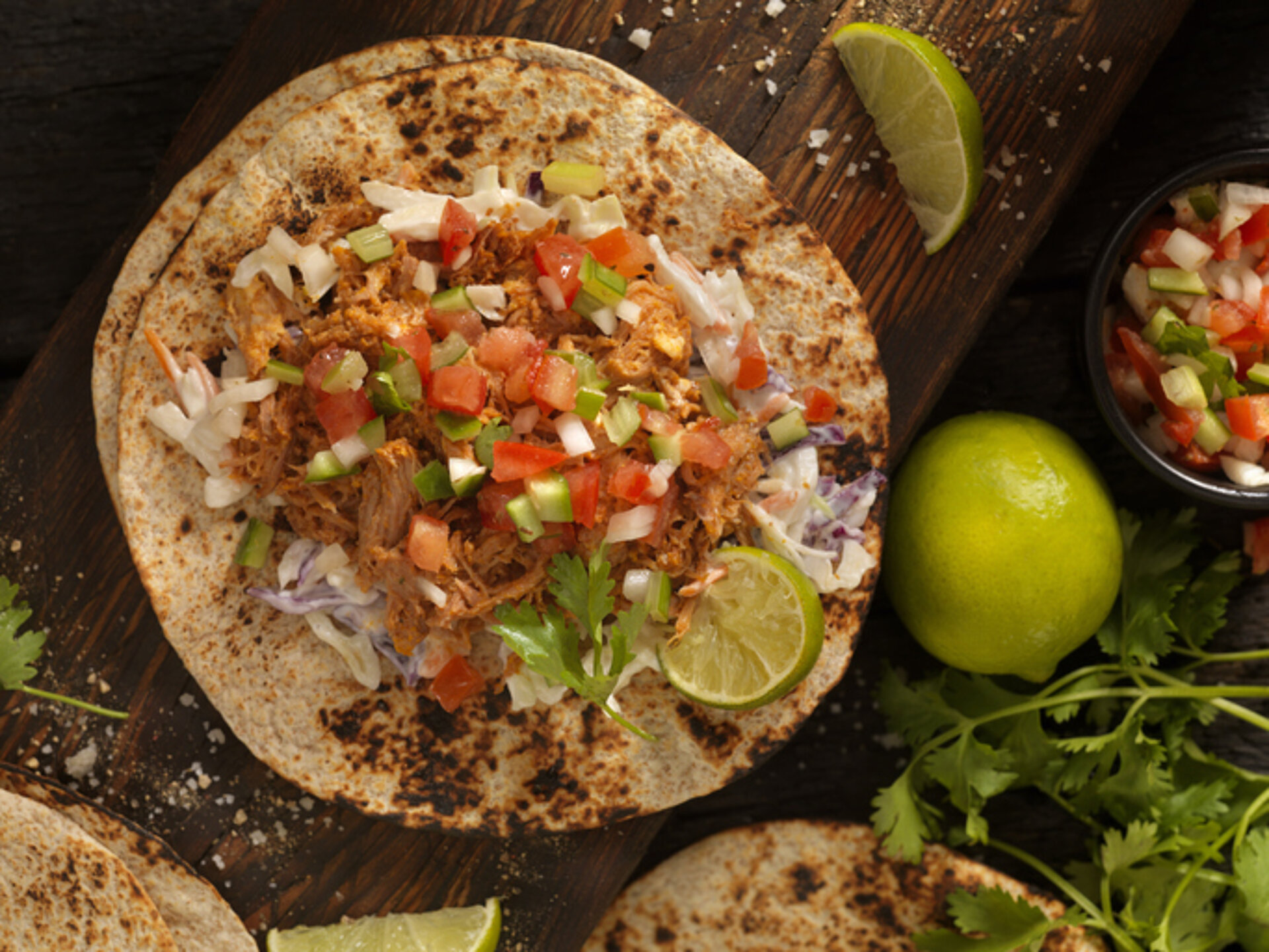 Tortilla met pulled jackfruit
