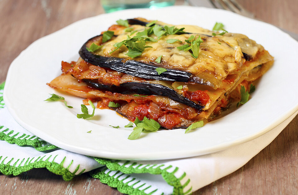 gezonde lasagne met aubergine